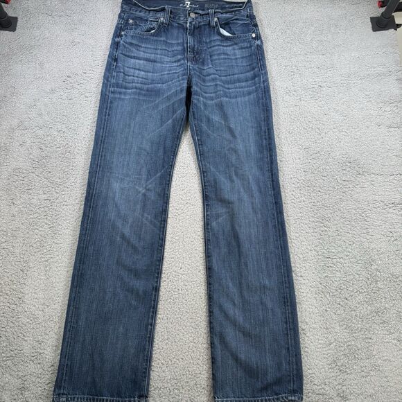 7 For All Mankind Austyn Jeans Mens 30x34 Blue Denim Straight Leg Casual - Picture 1 of 11